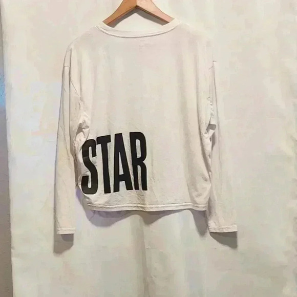 Converse Pullover Graphic Tee Womens XL White/Pink Cropped Loose Fit Logo Skater - Picture 4 of 8